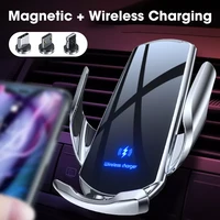 car holder for phone induction charger wireless chargers for iphone samsung huawei xiaomi fast charging mount automatic sensor