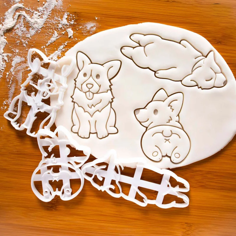 

Cute Pet Biscuit Cutting Baking Mold Pastry Biscuit Soft Fondant DIY Animal Printing Embossing Mold Cake Baking Decoration Tool