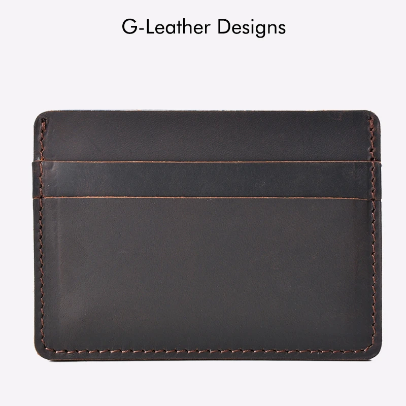 Genuine Leather Men Card Holders Cases Vintage Crazy Horse Leather Business Credit Card Wallet