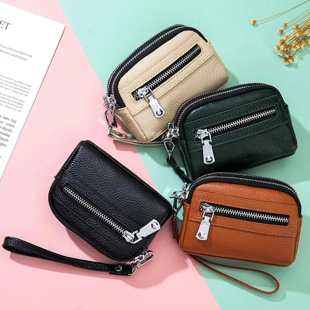 

Popular Coin Pack 7 Colors Mini Female Coin Purse Card Holder Soft Detachable Wrist Strap Coin Purse for Daily Life