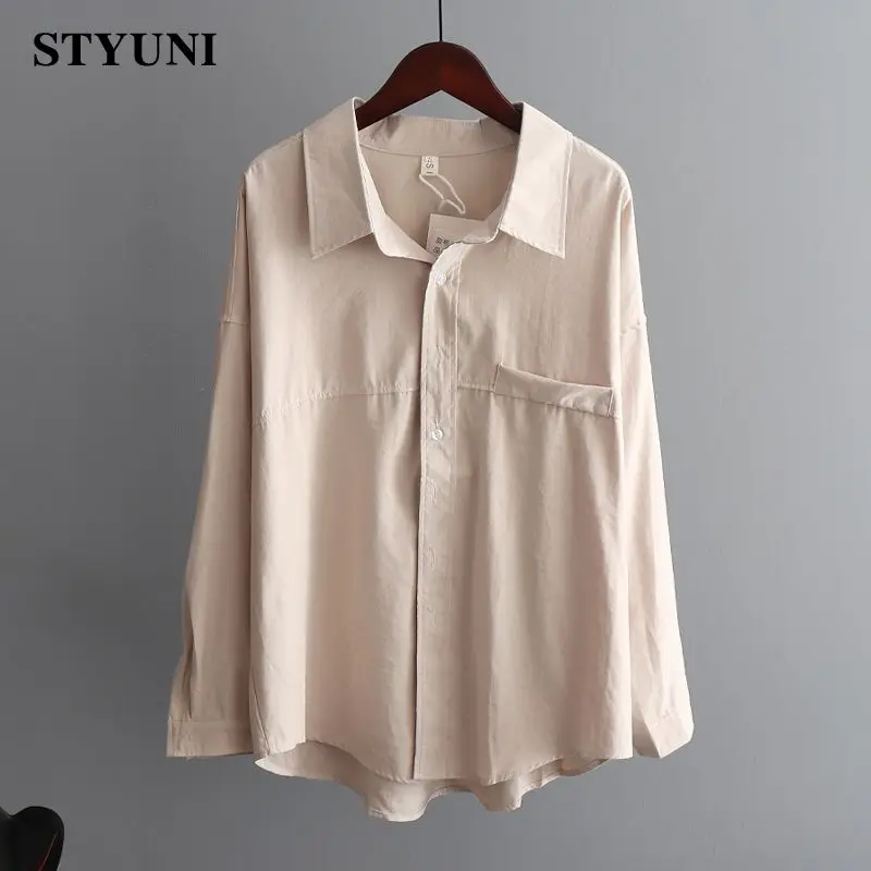 

Женская Офисная рубашка, 2022, однобортная, свободного покроя, цвета хаки, осень