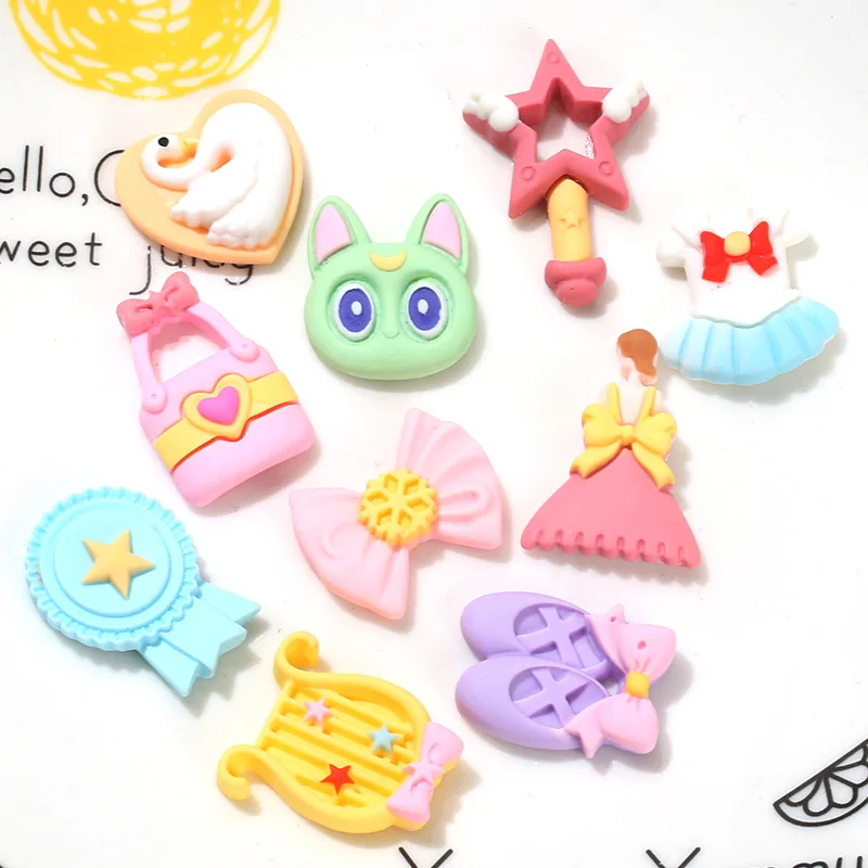 

100 шт./лот полимерные туфли на плоской подошве с имитацией мультфильмов для девушек сумка с бантом harp mix Кабошон Украшение для скрапбукинга «сделай сам»