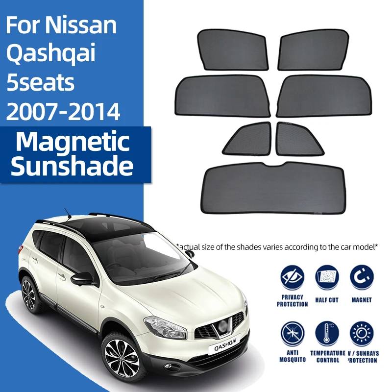 

For Nissan QASHQAI J10 2006-2013 Front Windshield Car Sunshade Shield Rear Side Window Sun Shade Visor Magnetic Blind Curtain