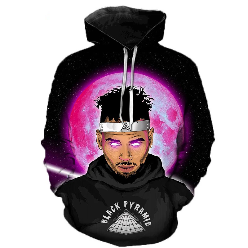 

New Rapper Chris Brown Hoodie 3D Printed Sweatshirt Personality Men Women Casual Autumn Winter Heart Break Design Hoodies Coat