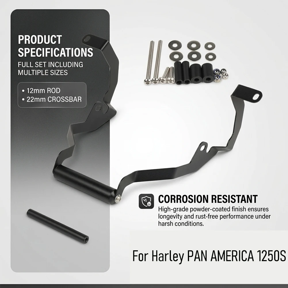 Фото Держатель для навигатора и телефона для Harley PAN AMERICA 1250 S 2021 2022+ (крепление GPS, кронштейн, опора) №3