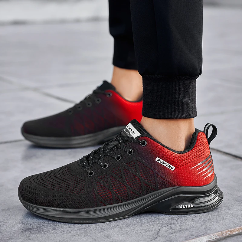 R. Xjian Spring And Summer Men's Flying Weaving Cross Country Running Sports Leisure Cushioning Breathable Mountaineering Shoes