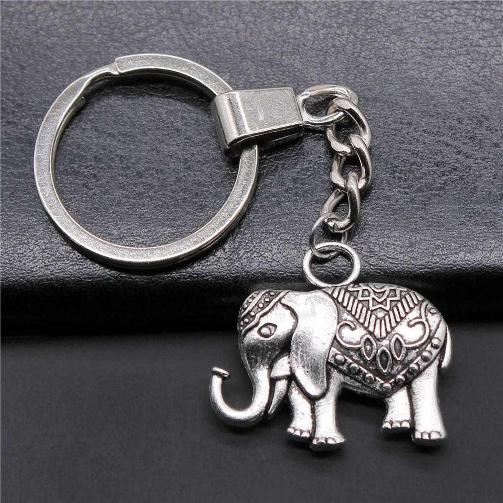 Металлический держатель «сделай сам», флейта, подарок для мужчин, 2 цвета, 28x31 мм, двусторонний брелок с подвеской в виде слона