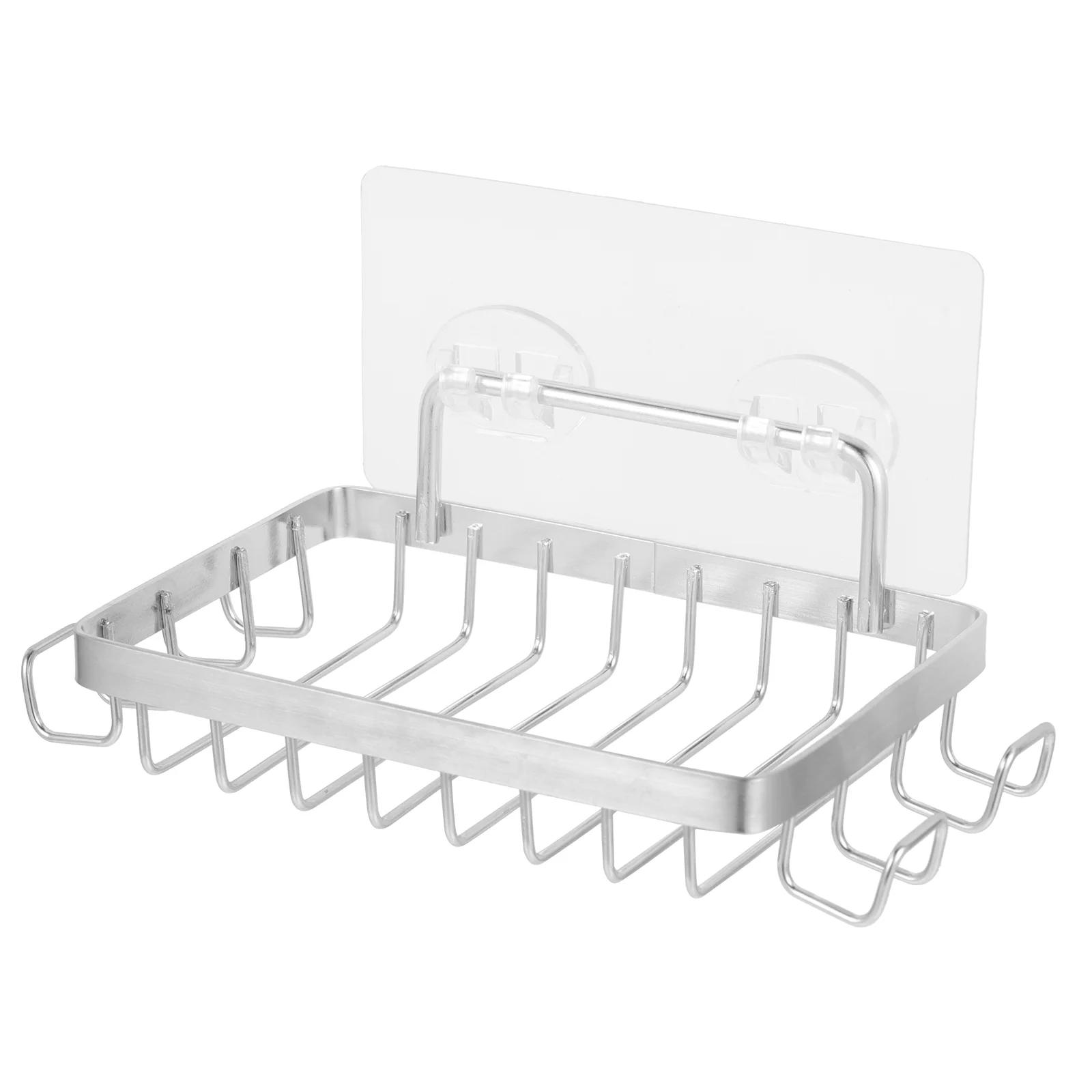 

Soap Dish Holder Wall Kitchen Tray Rack Shower Box Drain Draining Bar Mounted Sponge Saver Container Storage Steel Bathroom Sink