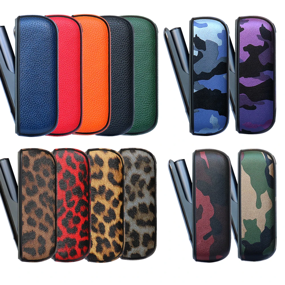 

13 Colors Leather Case for IQOS Iluma Cover Holder Pouch Protective Accessories Lichee Camouflage Leopard Style