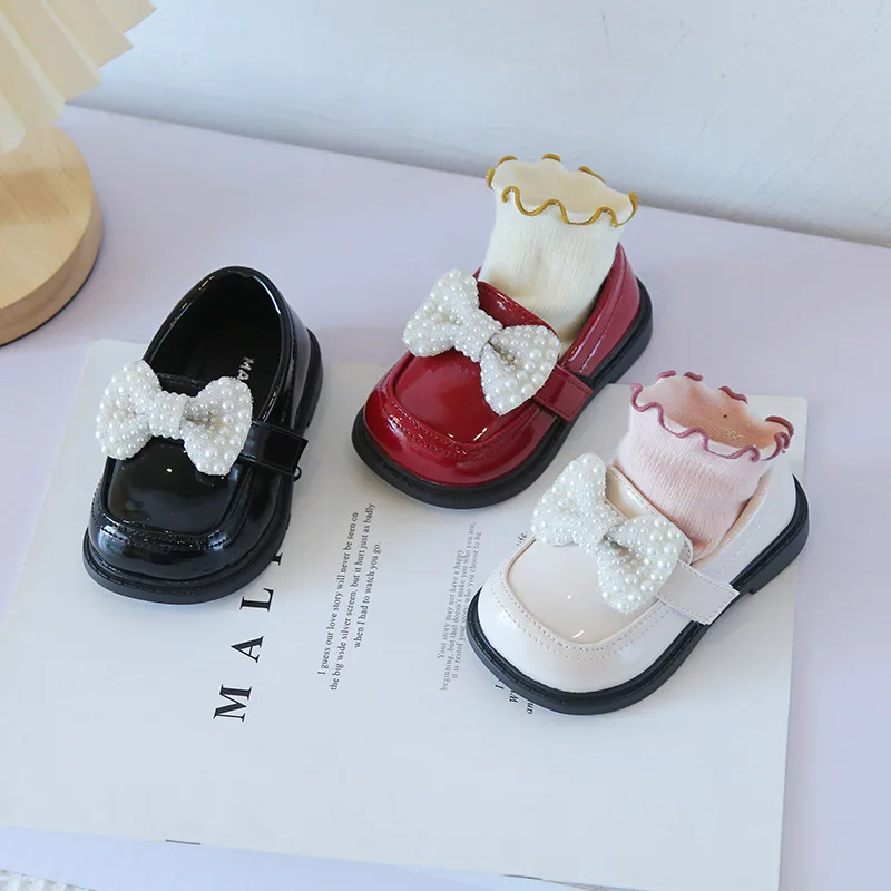 

Girls' Korean Version Small Leather Shoes Children's Single Flats Springautumn Baby Toddler Shoes Children's Princess