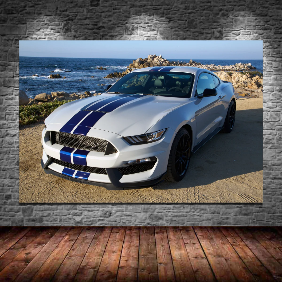 Ford Mustang Shelby GT350 Настенные обои с изображением мышечной машины плакаты и принты