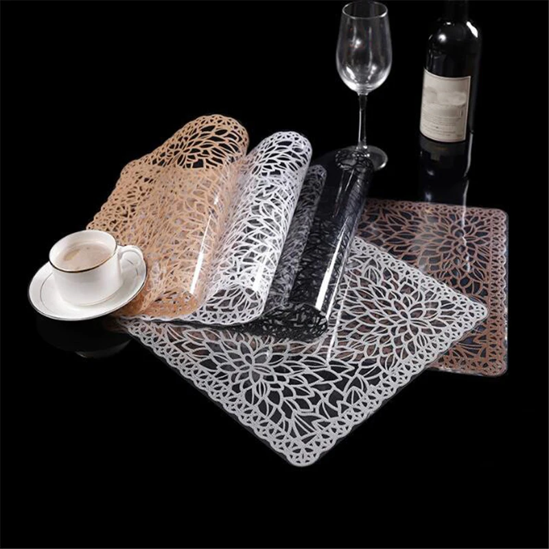 

Home Decoration Non Slip Table Mats Dinner Placemat Waterproof Transparent Placemat Cafe Heat Insulation Table Mat Decor