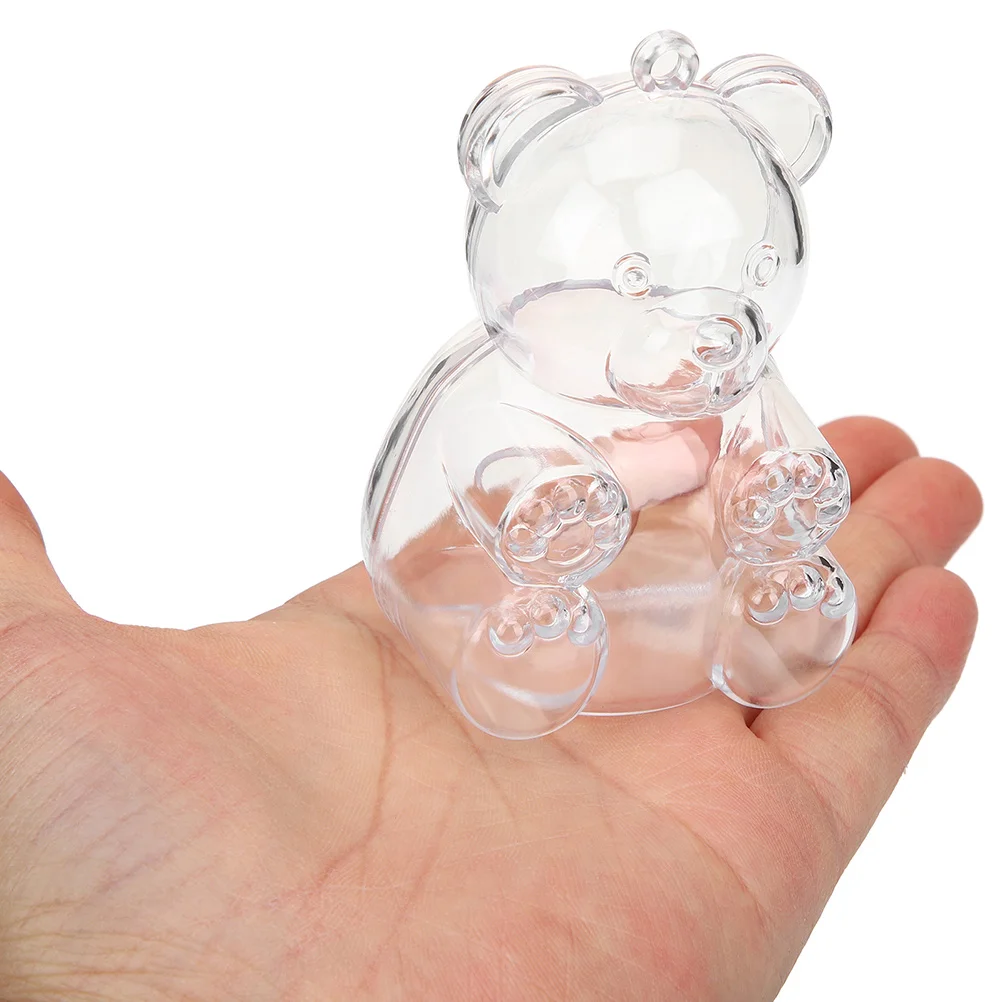 

Transparent Candy Box Bear Shape Containers Small Party Treats Adorable Cases Sweets Snacks