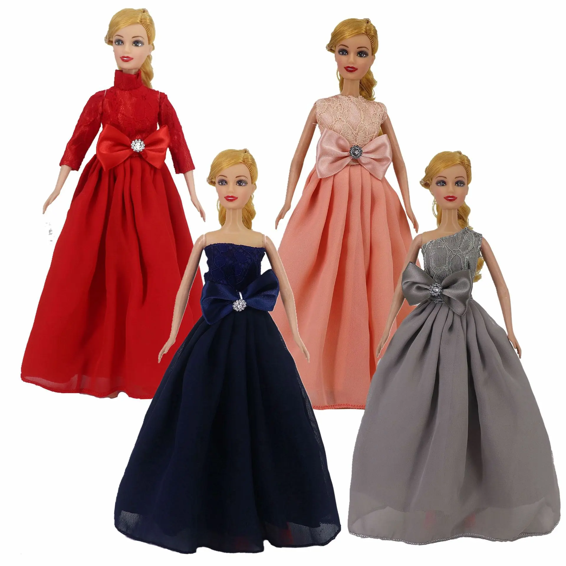 

29CM Fashion Baby Doll Clothes Princess Bow Dress Dress Temperament Long Girl Dressing Toy 1/6 Doll Accessories