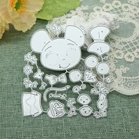 mouse girl greeting card scrapbook papercutting greeting card metal knife mold manual punch stencil handicraft cutting dies