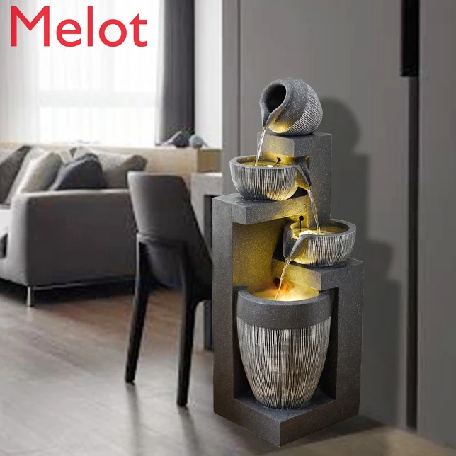 

Personalized Creative Rockery Fountain Living Room Home Desktop Feng Shui Decoration Waterscape High-End Luxury Humidifier