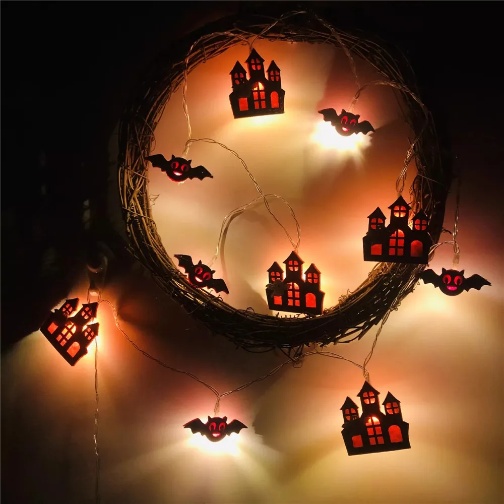

2022 New Halloween LED Bat Castle Light String Christmas Tree Carnival Festive Party Decoration Lantern Pendant Small NightLight