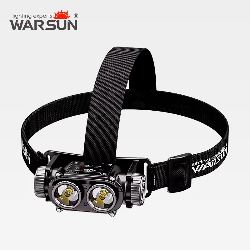 Фото Налобный фонарь WARSUN T299 с регулируемым фокусом, мощный USB-фонарь для рыбалки, кемпинга и активного отдыха №5