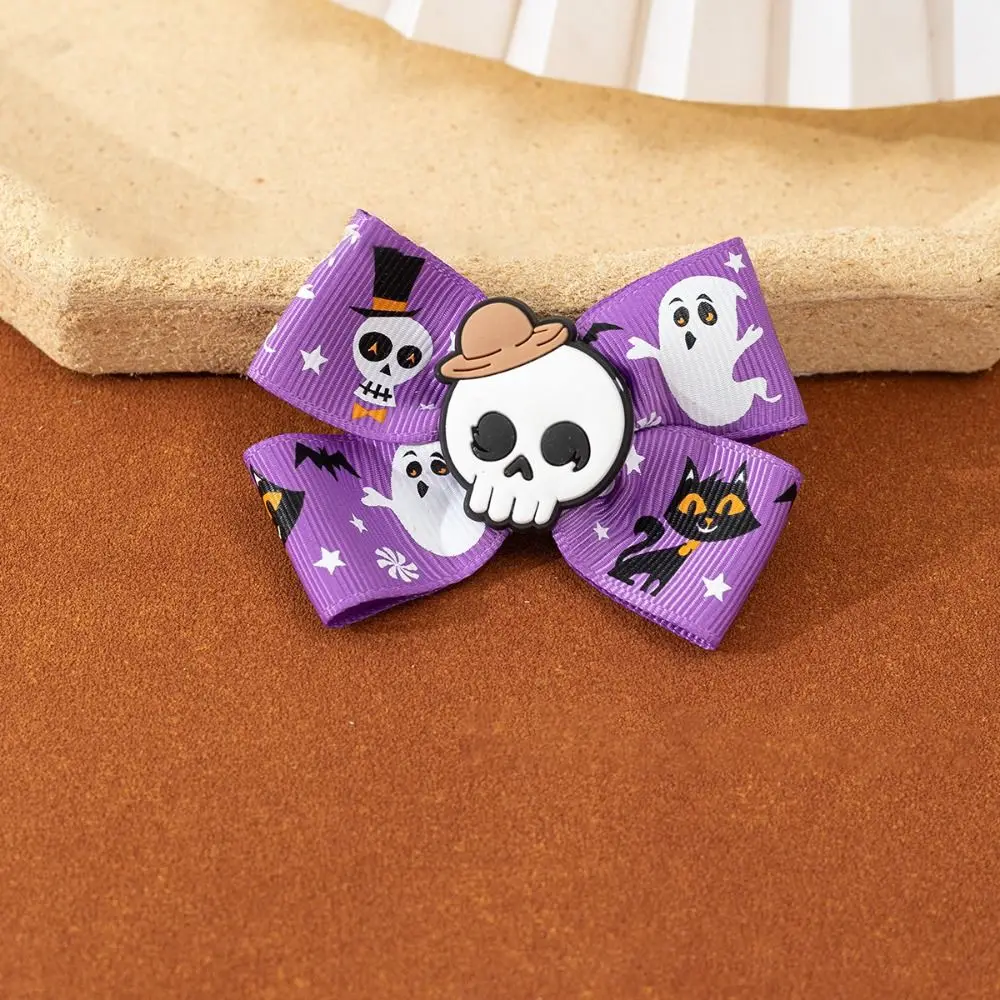 Заколка для волос в виде призрака с бантом на Хэллоуин модная шпилька глазным