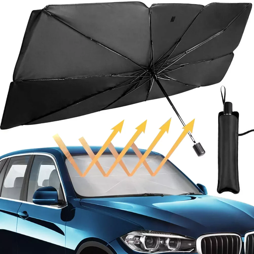 

125cm 140cm Foldable Car Windshield Sun Shade Umbrella Car UV Cover Sunshade Heat Insulation Front Window Interior Protection