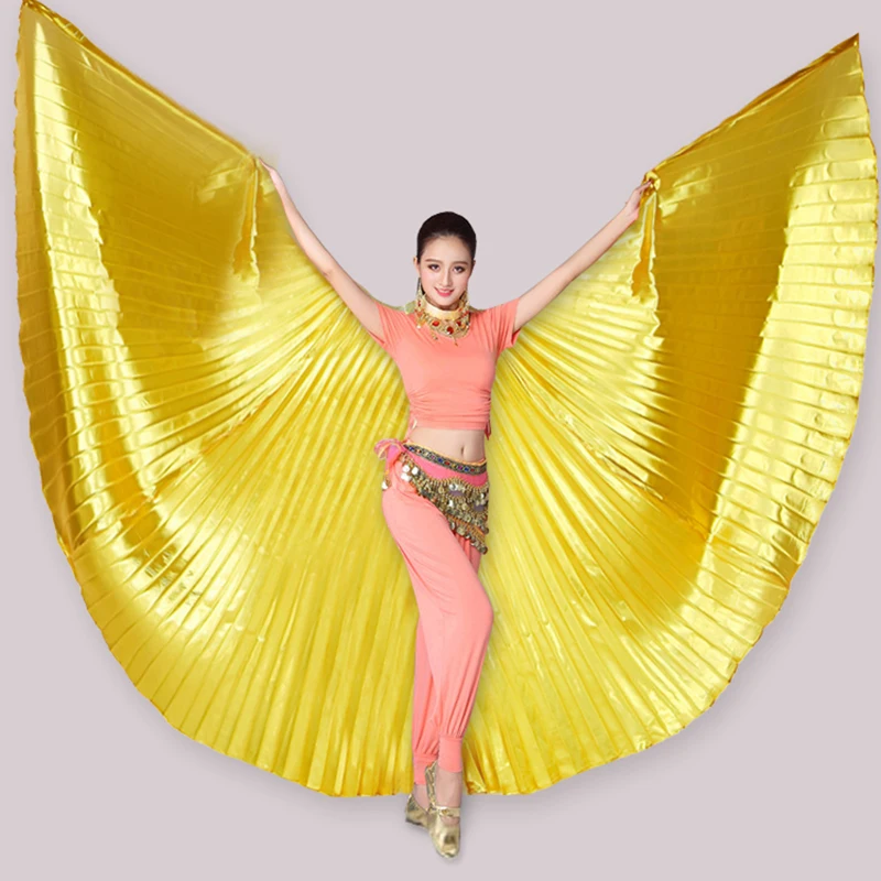 

Belly Dance Golden Wings Props Adult Big Golden Wings Show Wings Dance Clothes 360 Degrees Golden Wings Colored Wings