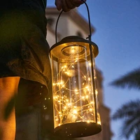 solar led light string lantern fairy light bottle outdoor waterproof garden yard decoration lantern hanging solar led light