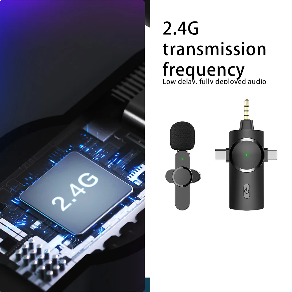 

Wireless Clip On Microphone Live Streaming Mic Type-C for Smartphone Tyle 1