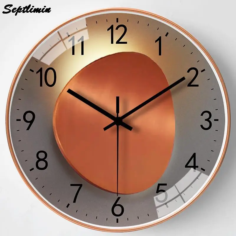 

12 Inch Large Hall Wall Clock Modern Design Silent Electronic Round Quartz Clocks For Living Room Bedroom Bathroom Decor Home