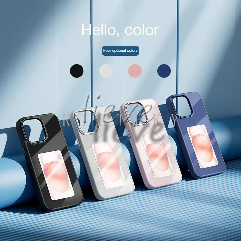 Fashion Nfc Function Case For iPhone 16 15 14 13 12 11 Pro ProMax DIY E Ink Screen Phone Cover Cartoon Battery Free