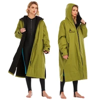 waterproof surf changing robe outdoor coat lamb wool jacket hooded cloak beach surfing pool lining anorak raincoat clothing