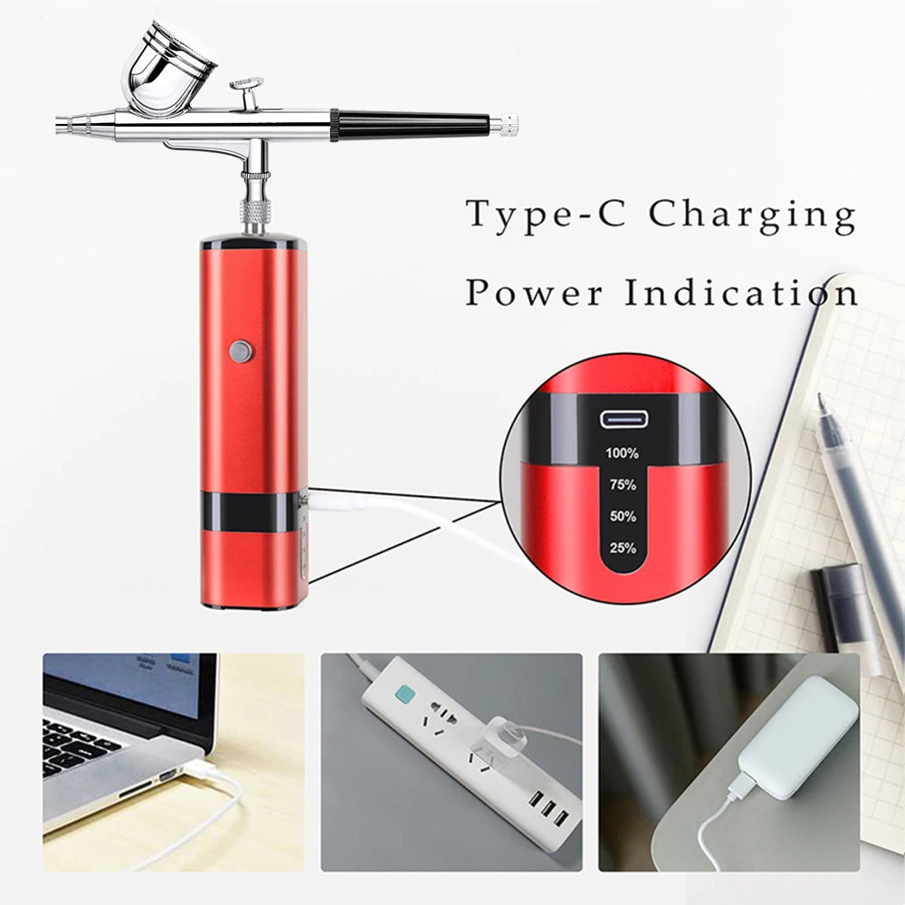 

Компрессор для макияжа, автоматический старт и остановка, беспроводная мини-ручка, хобби, перезаряжаемый беспроводной профессиональный комплект