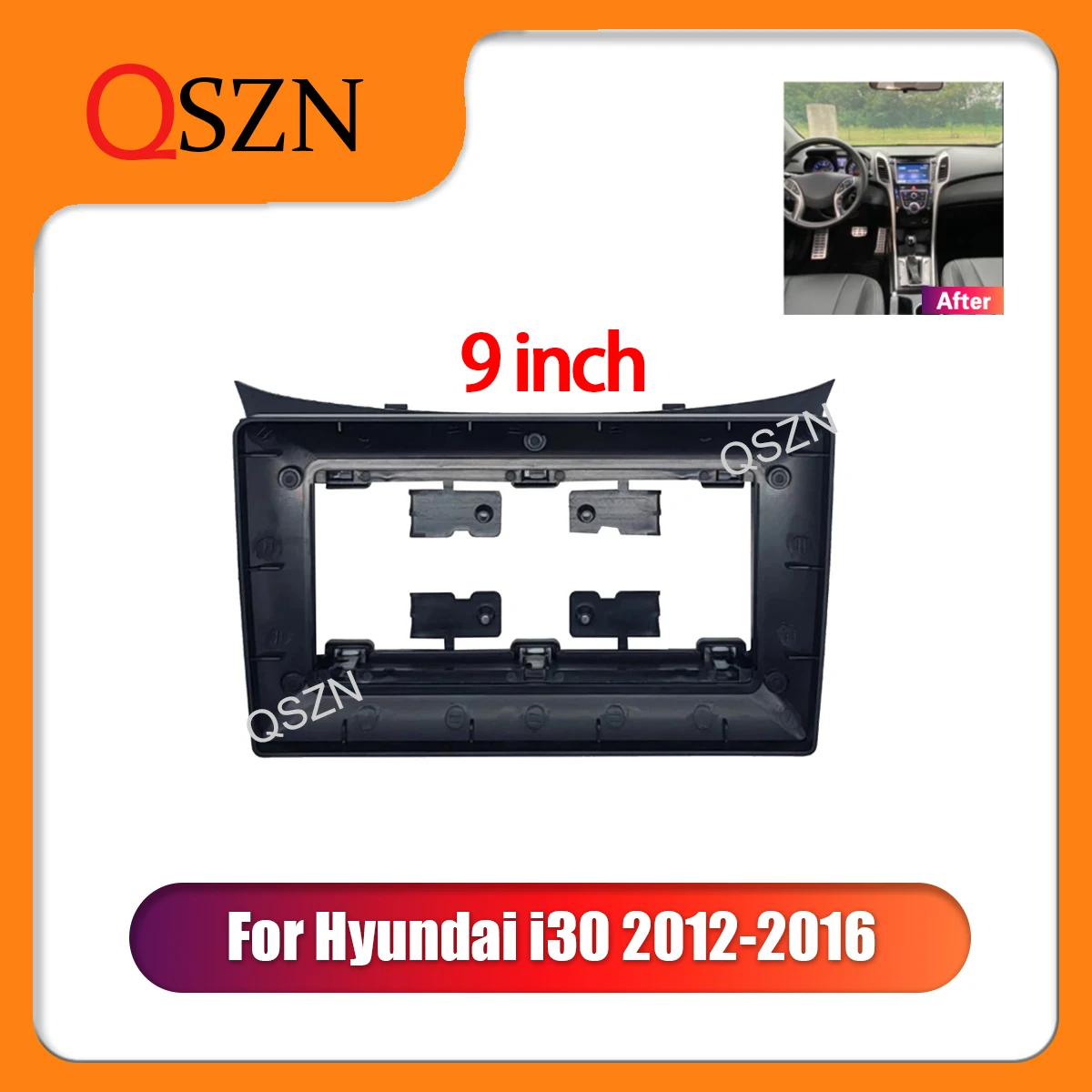 

QSZN 9 Inch Car radio Frame Fascia For Hyundai i30 2012-2016 Power cable Panel Fitting Adaptor Dashboard Mount Kit 2 Din DVD