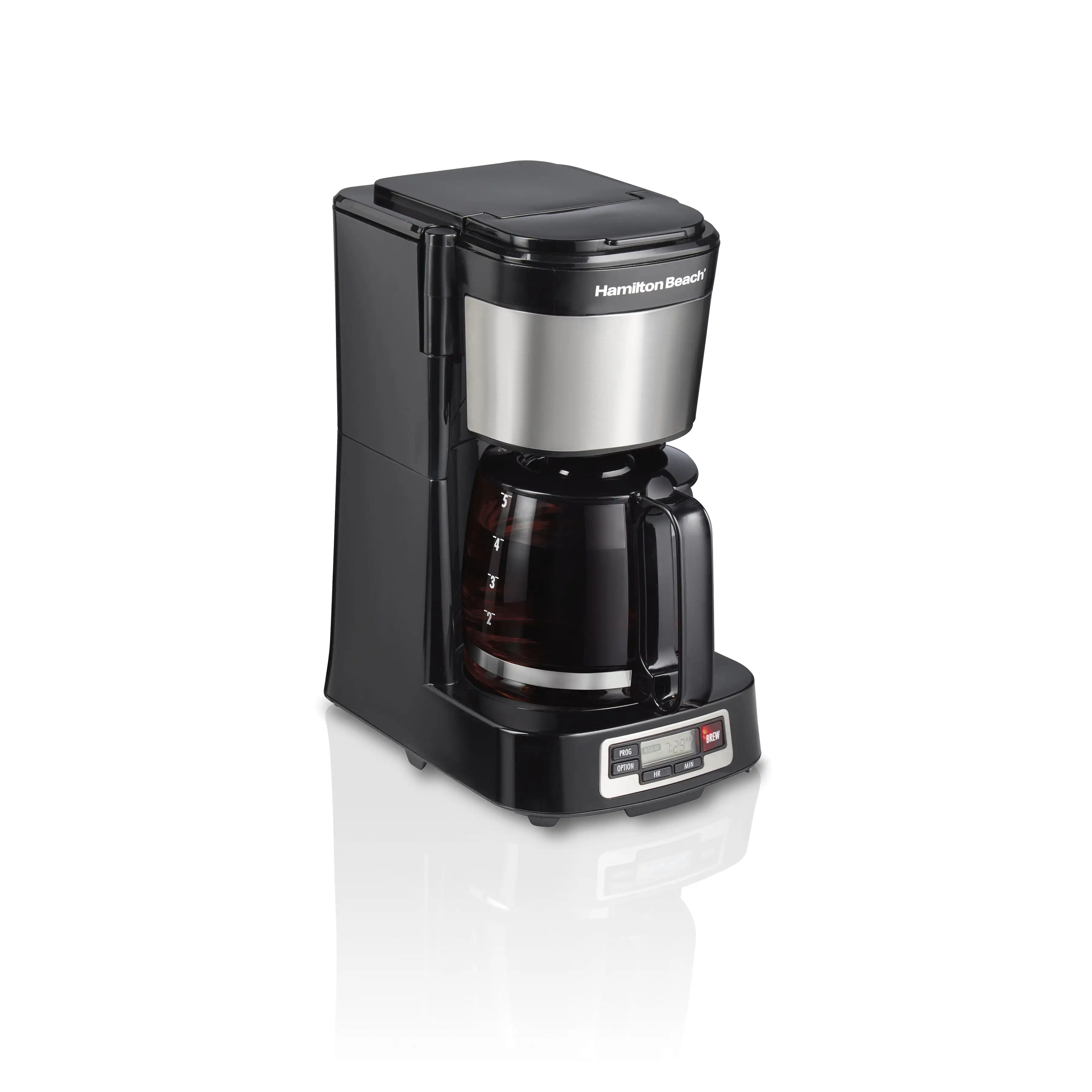 

5 Cup Compact Coffee Maker, Programmable, Glass Carafe, Model 46111