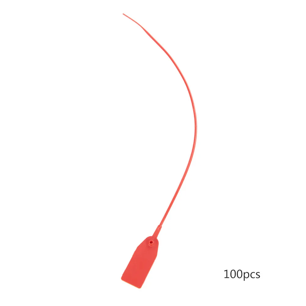 

100Pcs 37cm Plastic Disposable Zip Ties Self-locking Tie Suitcase Shoes Bag Label Tag (Red)