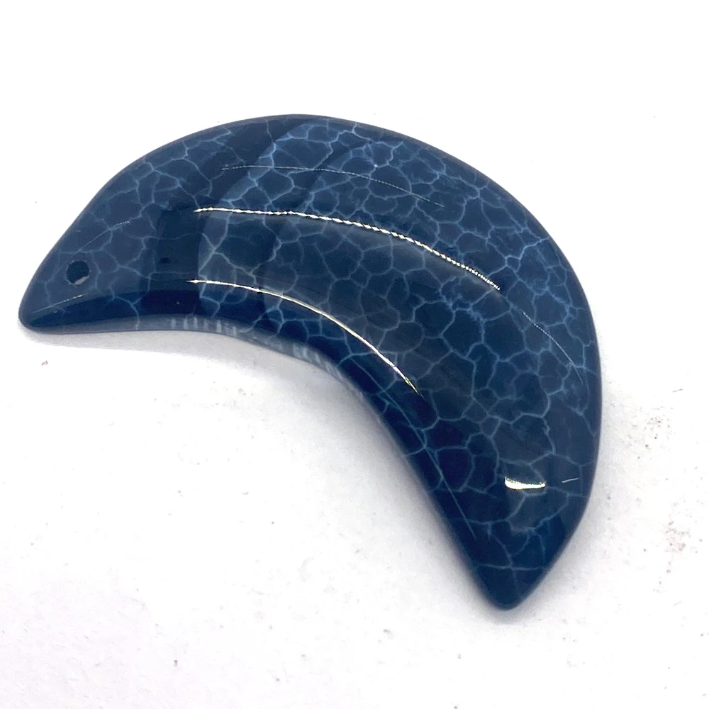 Natural Stone Heart Shape Blue Agate Pendants Set Marquise Shape Reiki Charms for Jewelry Making DIY Necklace Accessories Agate