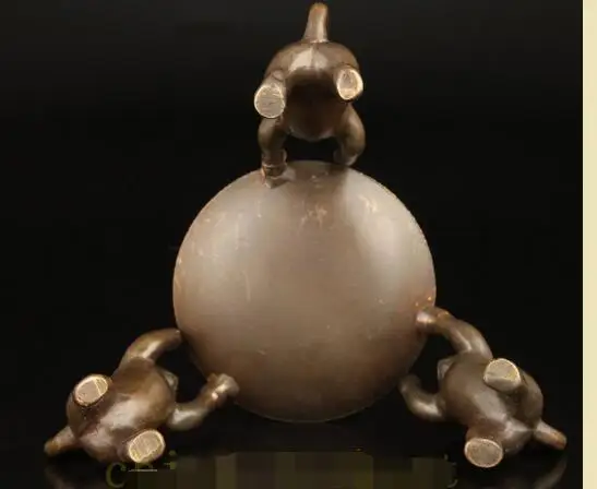 Чистая медь позолоченный со вкусом китайский Азиатский собирать старую редкую