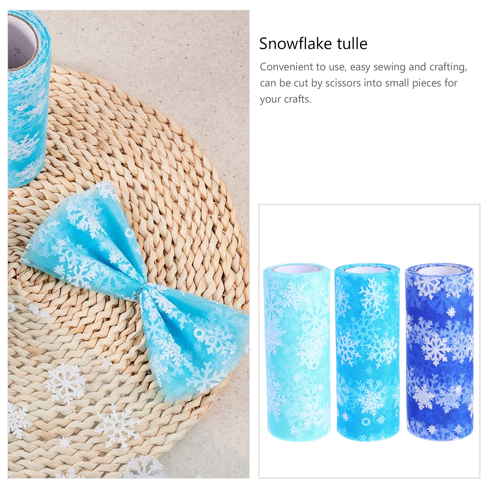 

Tulle Fabric Roll Rolls Snowflake Ribbon Christmas Gauze Craft Mesh Netting Blue Cloth Diy Red Black Snowflakes Glitter Gift