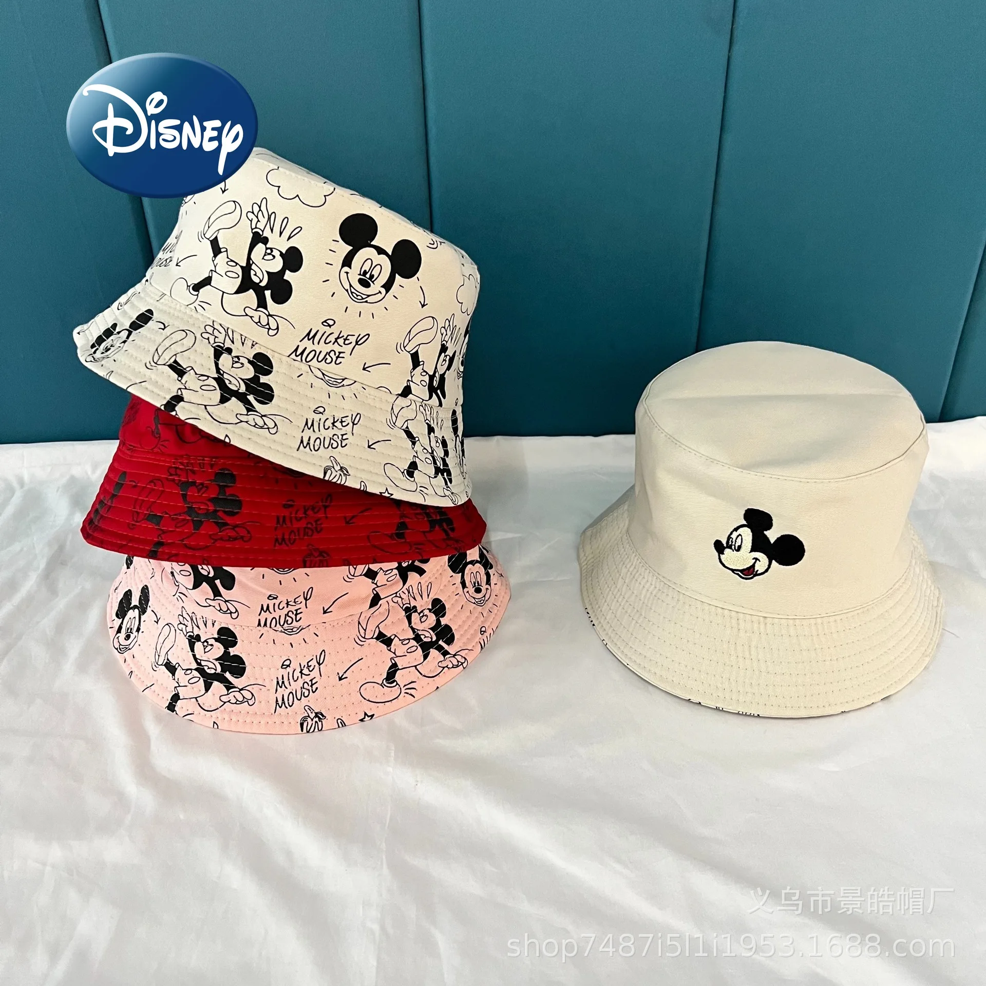 Disney Mickey 2022 New Fashion Hat Cartoon Cute Female Fisherman Hat Luxury Brand Outdoor Leisure Sun Protection Sun Hat 1