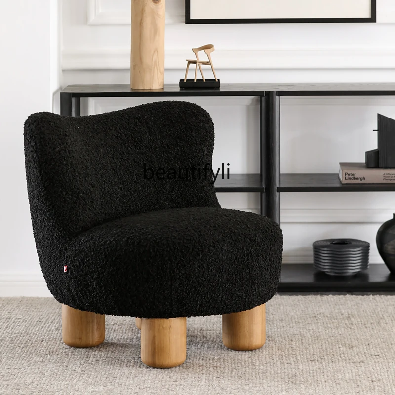 Скандинавский французский средневековый ретро стул для отдыха из овечьей шерсти