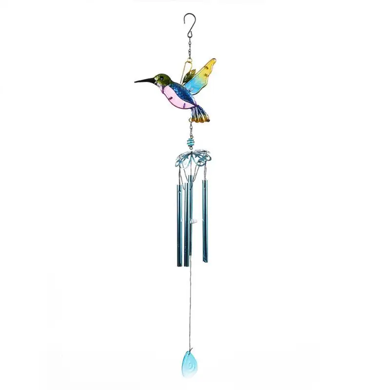 

For Wall Window Door Glass Crafts Gardening Dragonfly Wind Chime Hanging Ornaments Wrought Iron Hummingbird Wind Chimes Pendant