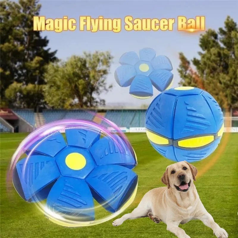 

Pet Dog Toys Flying Saucer Ball Magic Deformation UFO TOYS Outdoor Sports Dog Training Equipment Dog's Play Toy Dog Accessories