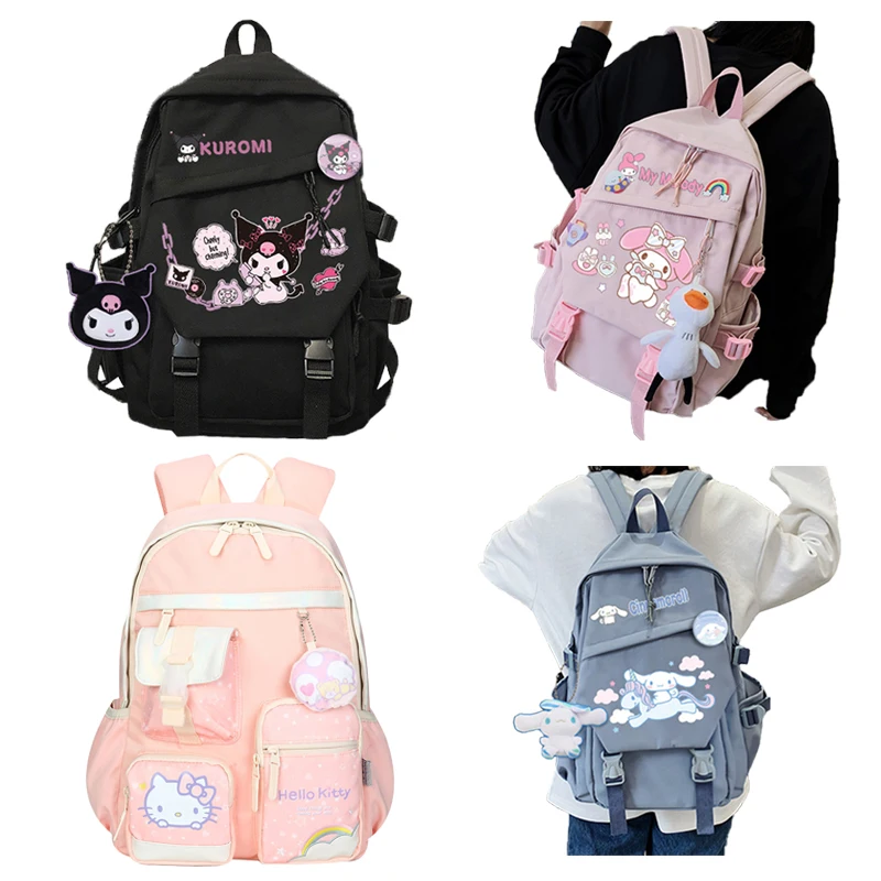 

Sanrioed Anime My Melody Kuromi Kitty Cinnamoroll Fashion Backpack Kawaii Jk Student Large Capacity School Bag Birthday Present