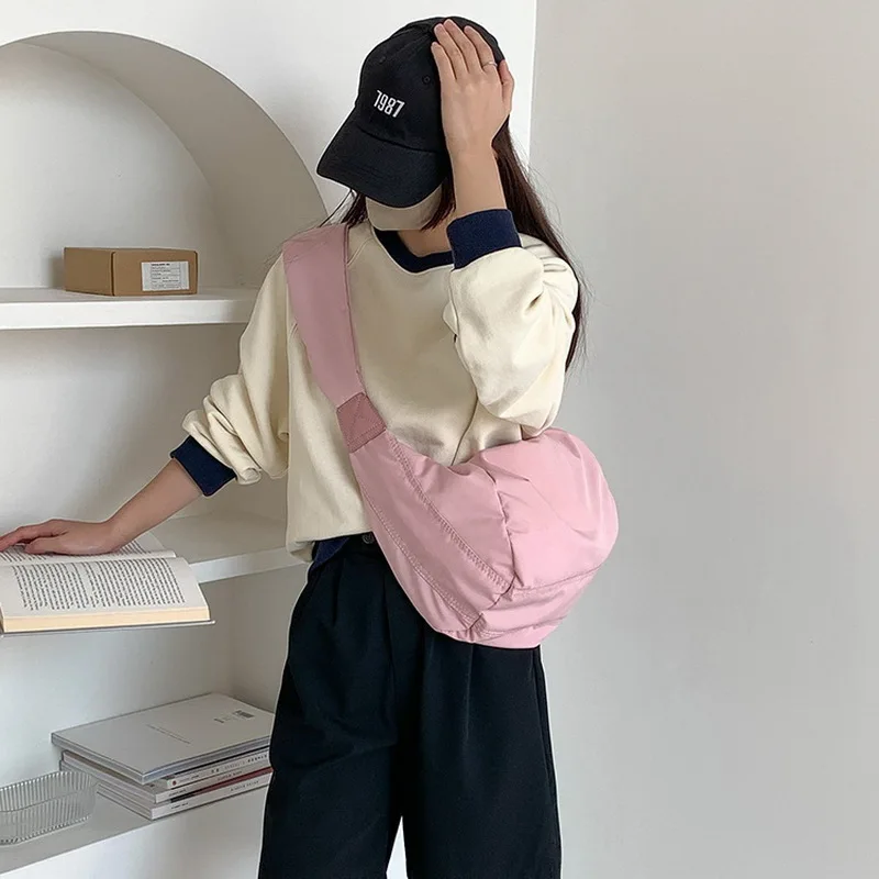 Diinovivo Casual Nylon Crossbody Bag High Quality Solid Female Shoulder Bag Large Capacity Messenger Bag Hobos Women Bag Tote