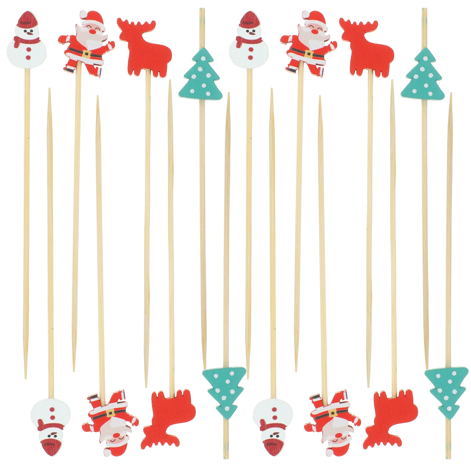 

Christmas Toothpicks Party Snack Decorative Food Appetizer Cocktail Supplies Fruit Bamboo