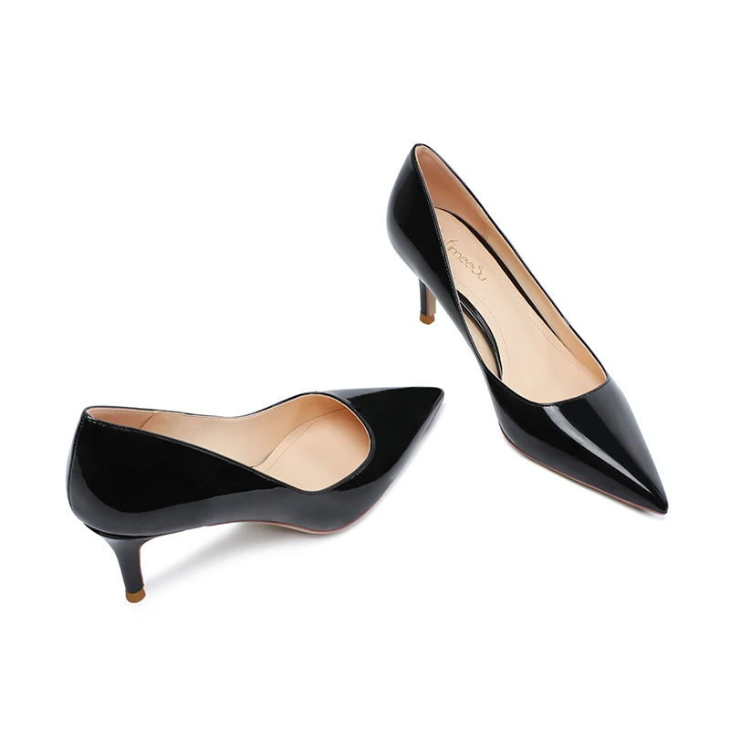 Dark Color Sexy Single Shoes Women Patent Leather Peacock Blue 6cm Medium Stiletto High Heels Party Pointed Toe Slip-on Pumps