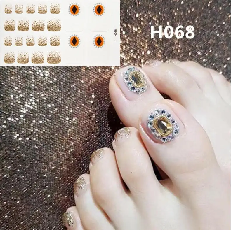 Summer New Toenail Stickers Nail Full Sticker Waterproof Antifouling Film Polish 22tips | Красота и здоровье