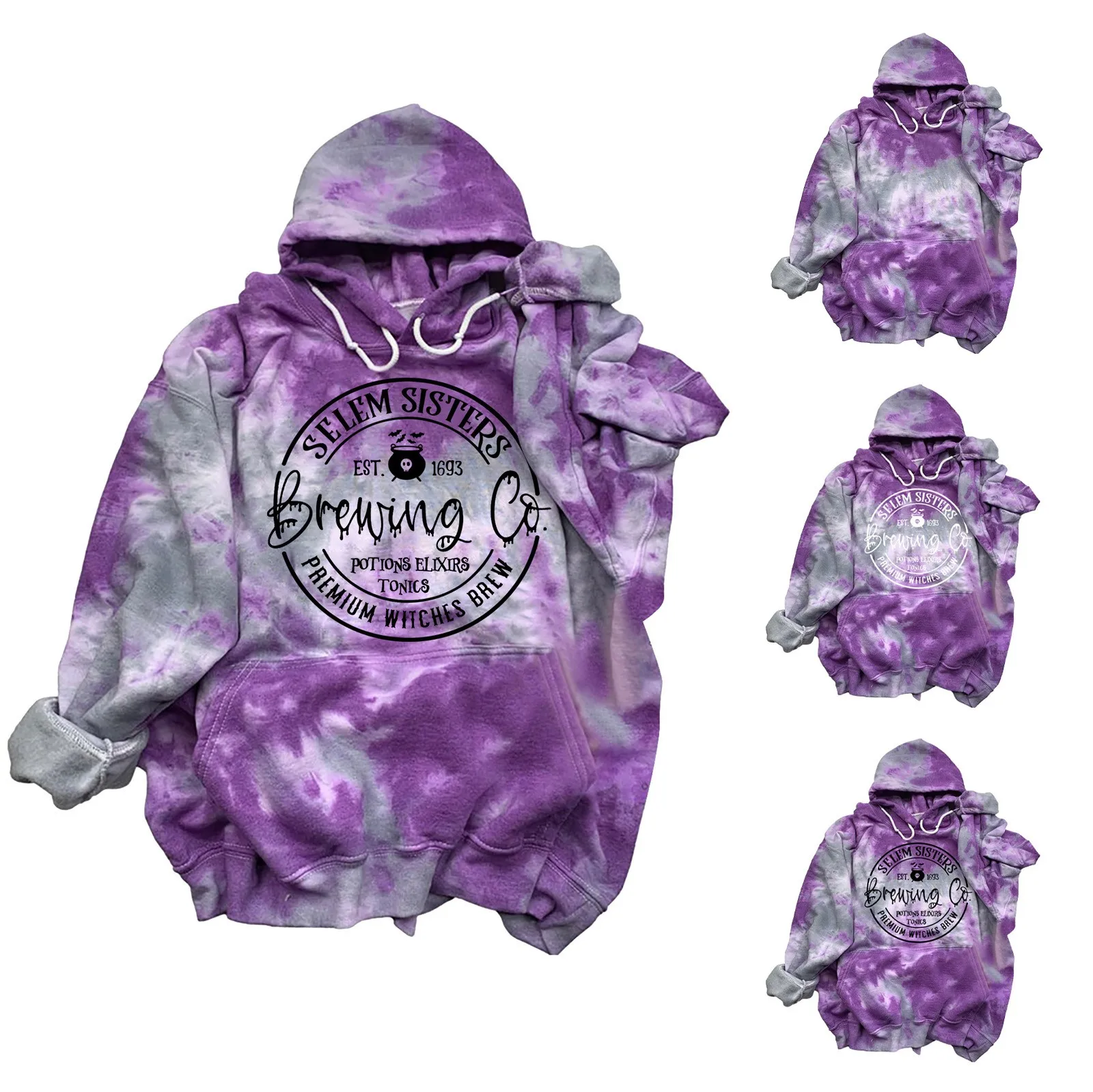 

Женская толстовка с капюшоном и надписью на Хэллоуин