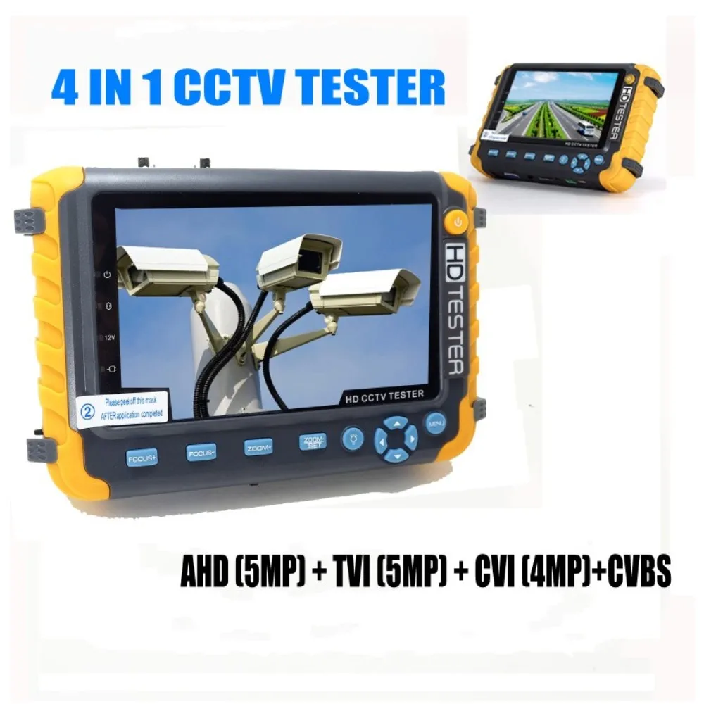 IV8W 5-дюймовый TFT LCD HD 5MP TVI AHD CVI CVBS Аналоговый тестер камеры видеонаблюдения монитор