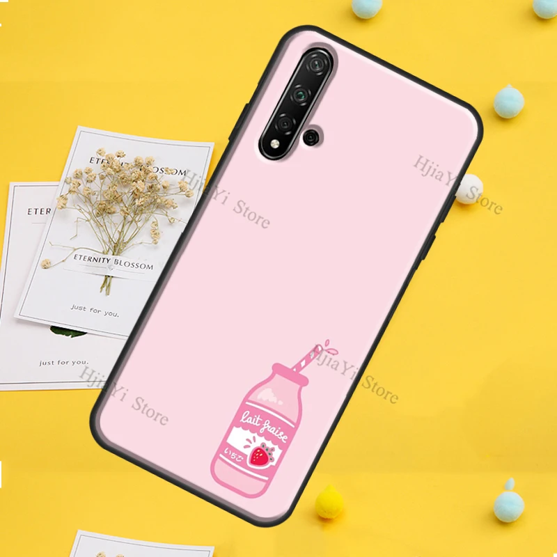 Милый японский чехол с клубничным Молоком Для Huawei P30 P20 P40 P60 Pro P Smart Nova 9 5T Honor Magic 5 Lite