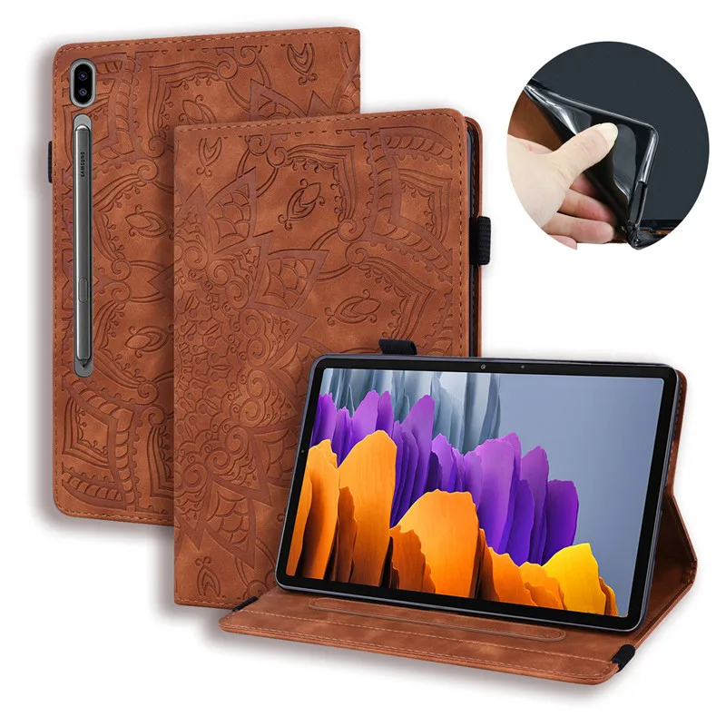 

Flower Embossed Funda For Samsung Galaxy Tab S7 FE 2021 SM-T730 T735 T733 T736B 12.4" Tablet PC Protective Cover Case TPU Shell